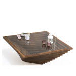 Klub sto 129 walnut; bijelo