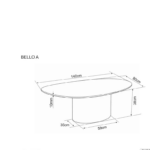 Klub sto BELLO A CMI140 crni 140x38x80cm - Image 4